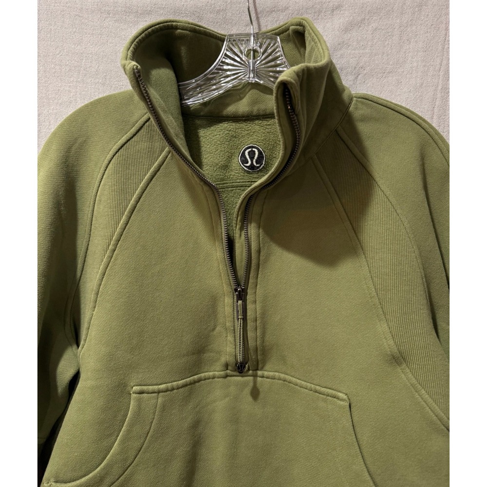 Lululemon Scuba Oversized Funnel Neck Half Zip Green Foliage Sweatshirt/S - Picture 7 of 11